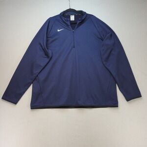 Nike Pullover Mens 2XL Navy Blue Dri-FIT Quarter Zip Training Top CN9492-419